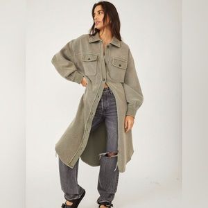 Free People Long Ruby Jacket - Olive